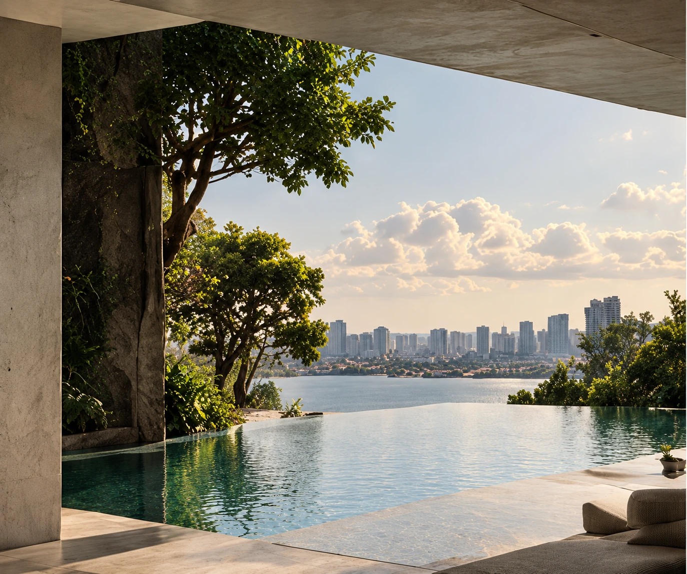 Infinity pool overlooking the Singapore skyline